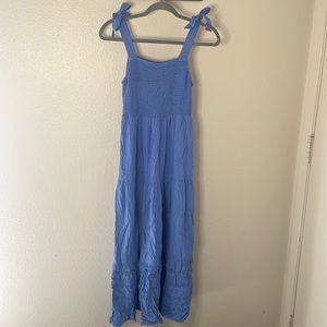 Periwinkle eyelet summer maxi dress